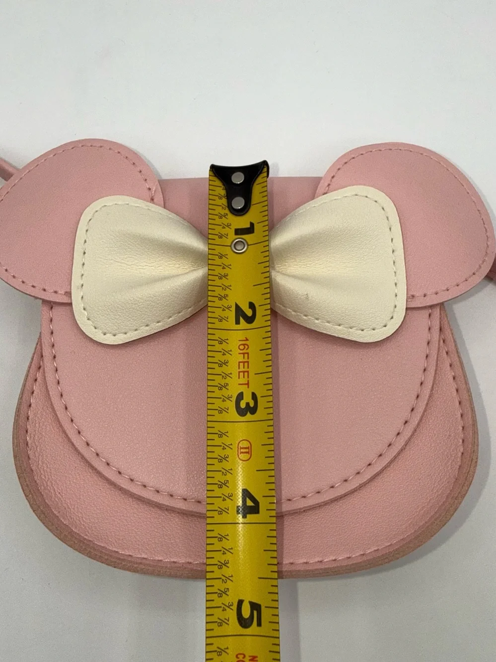 Minnie Mouse Ears Pink Girls Crossbody Purse Toddler Dress-Up Party Cruise